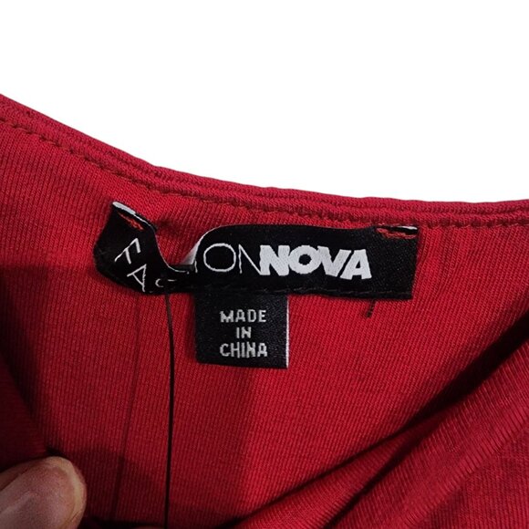 NEW Fashion Nova Ajay Maxi Dress S Red Adjustable Straps Sexy NWT - Picture 8 of 12